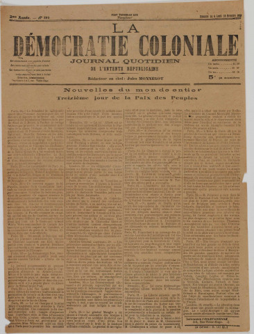 La Démocratie coloniale (n° 295)
