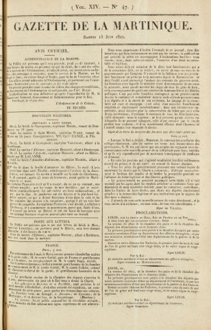 Gazette de la Martinique (1822, n° 47)
