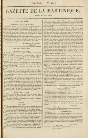 Gazette de la Martinique (1822, n° 47)