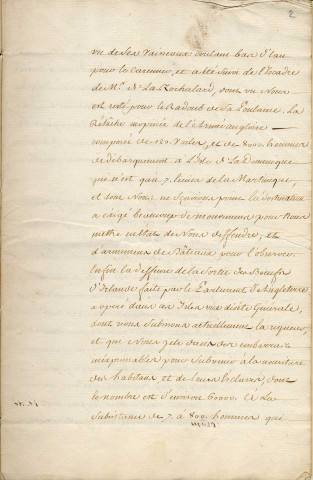 Documents concernant le comte de Lacroix. Administration de la Martinique : mémoire de M. de Lacroix, intendant des îles du vent d'Amérique