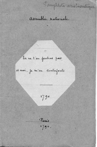 Tu ne t'en foutras pas et moi, je m'en contrefouts : remarques d'un passager, embarqué pour Sciotot, en réponse aux pensées de Jean Bart"