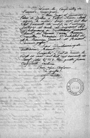 Savane de Fort-de-France : copie d'un jugement du 13 mai 1879, indiquant que les allées de la Savane ne sont pas la propriété de la ville