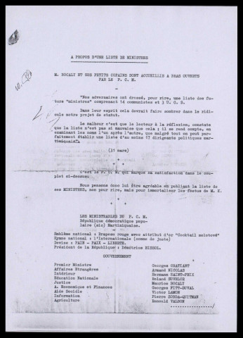 Propagande anti-communiste : texte paru dans le journal « Les Nouvelles », n°901 du 09 avril 1960