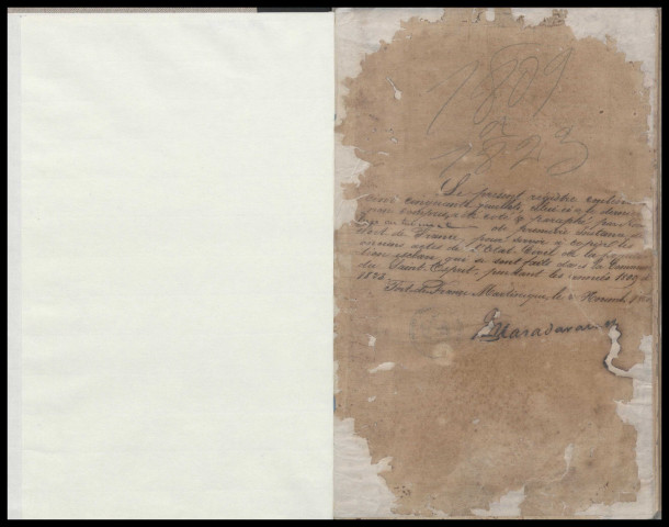 Population esclave : baptême, mariages, sépultures