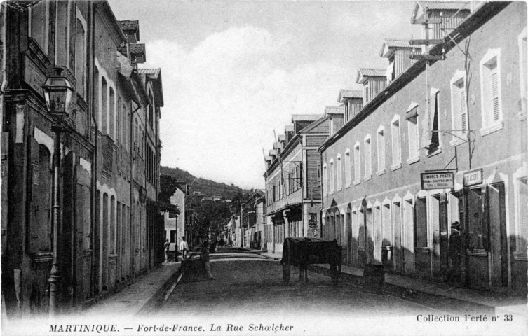 Martinique. Fort-de-France. La rue Schoelcher