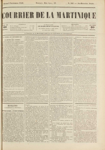 Le Courrier de la Martinique (1850, n° 101)