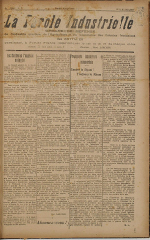 La Parole industrielle (n° 19)