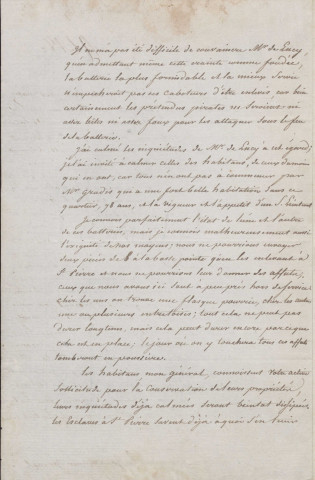 Affaires militaires : lettres du baron de Labarthe, officier supérieur en poste à Saint-Pierre, adressées au comte de Vaugiraud, gouverneur général des Antilles