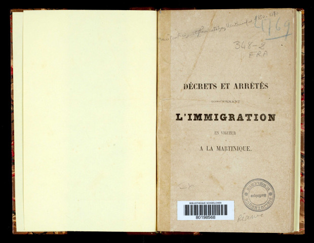 Décrets et arrêtés concernant l'immigration en vigueur à la Martinique