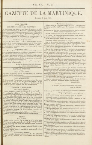 Gazette de la Martinique (1823, n° 35)