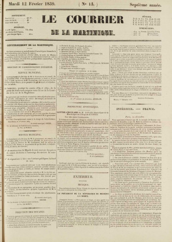 Le Courrier de la Martinique (1839, n° 13)
