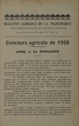 Bulletin agricole de la Martinique (juillet-octobre 1926)