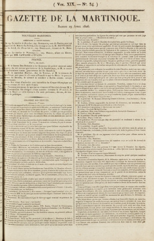 Gazette de la Martinique (1826, n° 34)