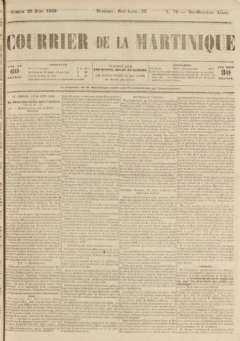 Le Courrier de la Martinique (1850, n° 74)