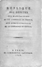 Réplique des députés des manufactures et du commerce de France, aux administrateurs de la Compagnie du Sénégal