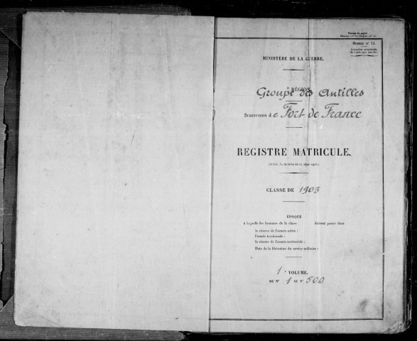 Etats signalétiques et des services, n° 1 à 500