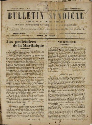 Bulletin syndical (n° 1)