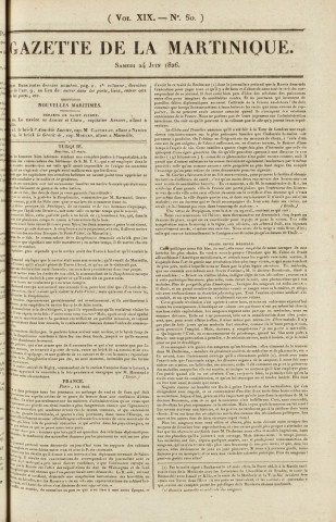 Gazette de la Martinique (1826, n° 50)