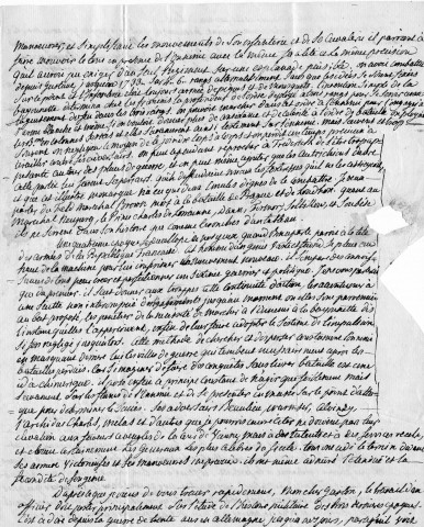 Lettre autographe de Rochambeau (fils), général tué à Leipzig pendant la campagne d'Allemagne en 1813, écrite de prison