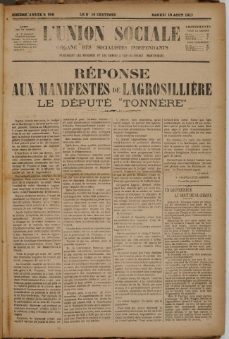L'Union sociale (n° 908)