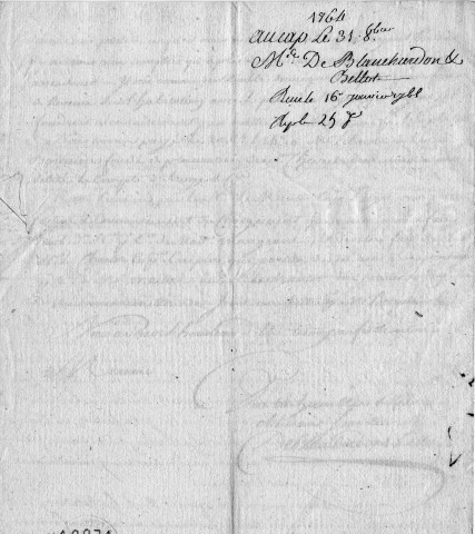 Retard du navire Hardy, affaires commerciales : lettre envoyée du Cap par MM. de Blanchardon et Bellot à M. Orry