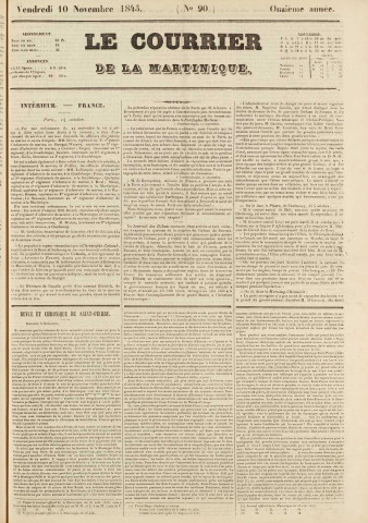Le Courrier de la Martinique (1843, n° 90)