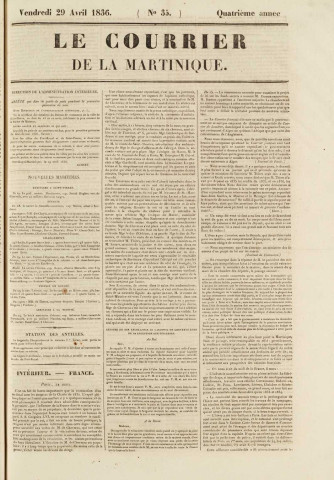 Le Courrier de la Martinique (1836, n° 35)