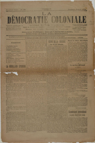 La Démocratie coloniale (n° 128)