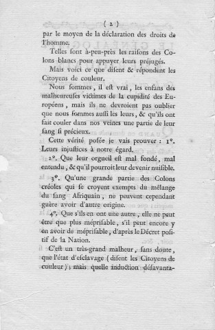 Le généalogiste amériquain, ou la revanche du panflet, ayant pour titre : Réclamations des nègres libres colons amériquains