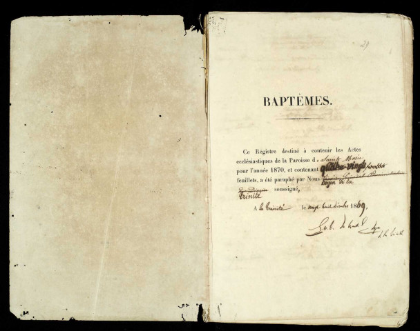 Baptêmes, mariages, sépultures