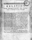 Martinique. Tremblement de terre du mois d'août 1766 : récit suivi d'une complainte