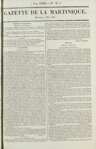 Gazette de la Martinique (1825, n° 38)