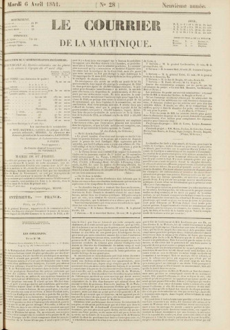 Le Courrier de la Martinique (1841, n° 28)