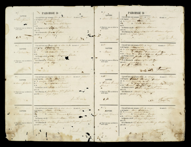 Baptêmes, mariages, sépultures