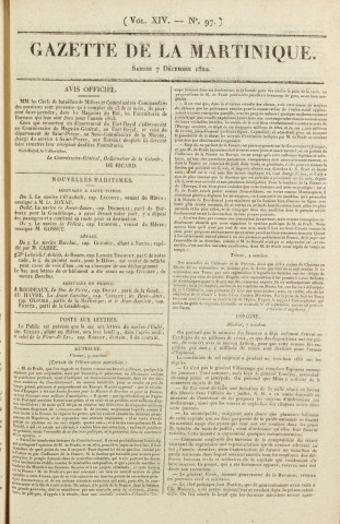 Gazette de la Martinique (1822, n° 97)