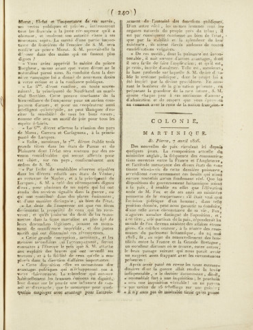 Gazette de la Martinique (1806, n° 89)