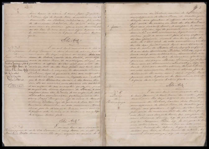 Naissances, mariages, décès, reconnaissances