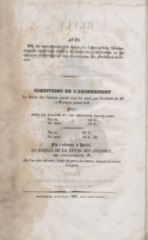 Revue des Colonies : recueil mensuel de la politique, de l’administration, de la justice, de l’instruction et des mœurs coloniales par une société d’hommes de couleur (tome II)