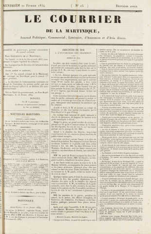 Le Courrier de la Martinique (1834, n° 15)