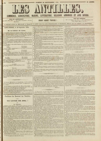 Les Antilles (1854, n° 78)