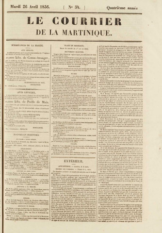 Le Courrier de la Martinique (1836, n° 34)