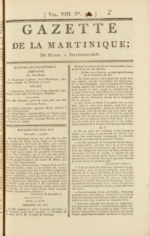Gazette de la Martinique (1816, n° 71)