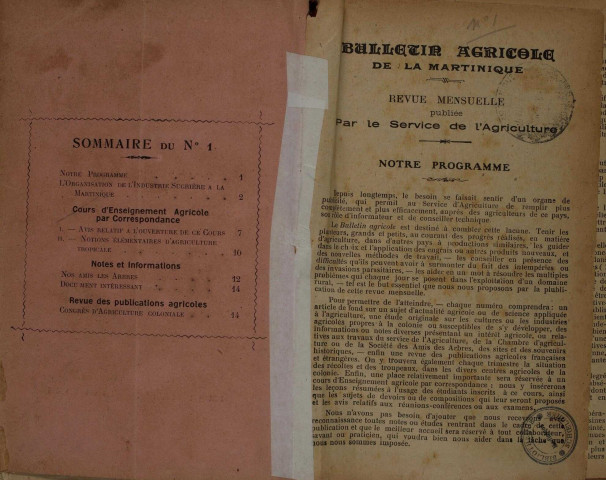 Bulletin agricole de la Martinique (novembre 1918)