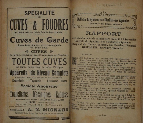 Bulletin du Syndicat des distillateurs agricoles (n° 12/1925)