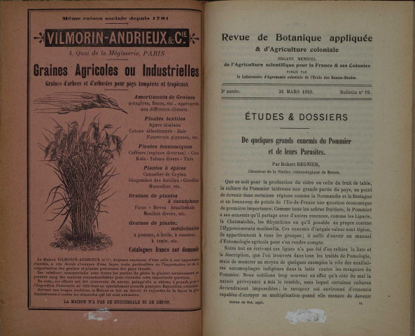 Revue de botanique appliquée et d'agriculture coloniale (n° 19)