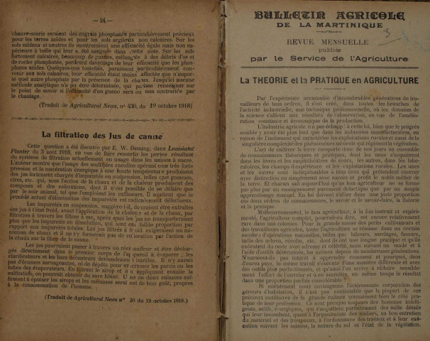 Bulletin agricole de la Martinique (1919, n° 3)