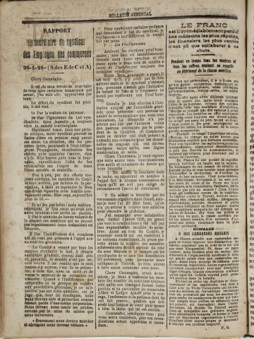 Bulletin syndical (n° 20)
