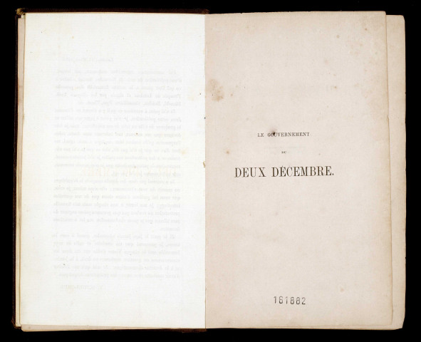 Le Gouvernement du deux décembre, pour faire suite à l'histoire des crimes du deux décembre