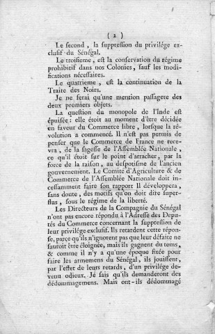 Discours sur les colonies et la traite des noirs prononcé le 26 février 1790, par M. Mosneron de l'Aunay, député du commerce de Nantes, à la Société des amis de la Constitution