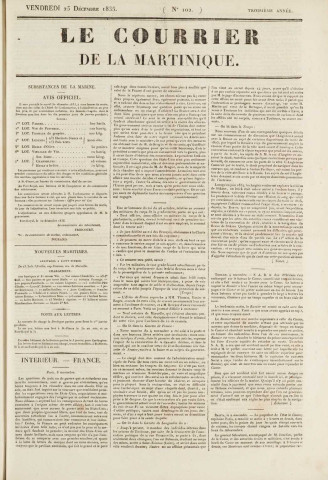 Le Courrier de la Martinique (1835, n° 102)